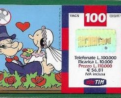 SCHEDE TELEFONICHE – RICARICARD TIM – Serie Fumetti – L.100.000 n.29-O  Scad. Ago.2003 usata € 1.20